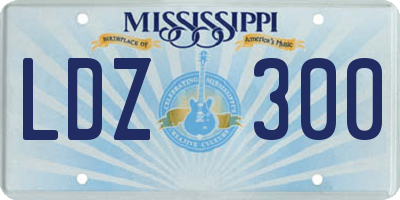 MS license plate LDZ300