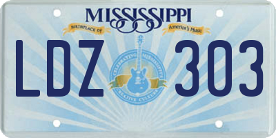 MS license plate LDZ303