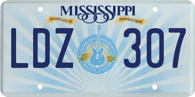 MS license plate LDZ307