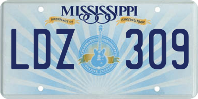 MS license plate LDZ309