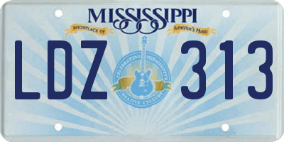 MS license plate LDZ313