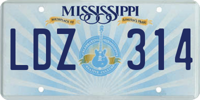 MS license plate LDZ314