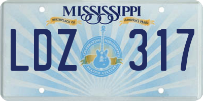 MS license plate LDZ317