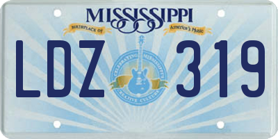 MS license plate LDZ319