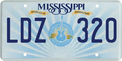 MS license plate LDZ320