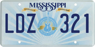 MS license plate LDZ321