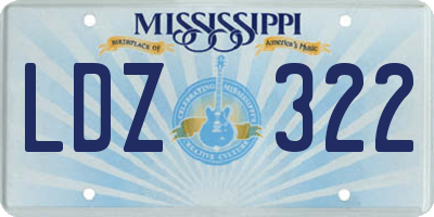 MS license plate LDZ322