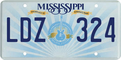 MS license plate LDZ324