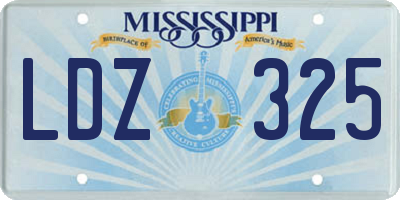 MS license plate LDZ325
