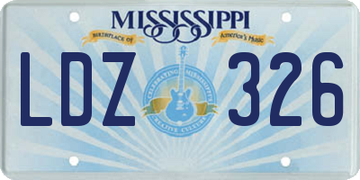 MS license plate LDZ326