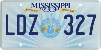 MS license plate LDZ327