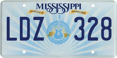 MS license plate LDZ328