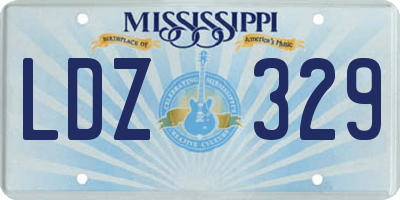 MS license plate LDZ329