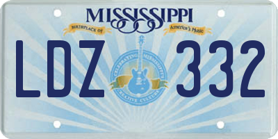 MS license plate LDZ332