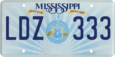 MS license plate LDZ333