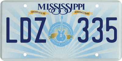 MS license plate LDZ335