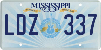 MS license plate LDZ337