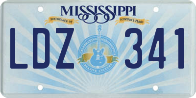 MS license plate LDZ341