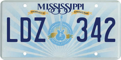 MS license plate LDZ342