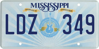 MS license plate LDZ349