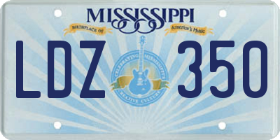 MS license plate LDZ350