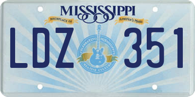 MS license plate LDZ351
