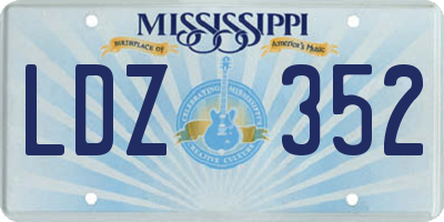 MS license plate LDZ352