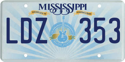 MS license plate LDZ353