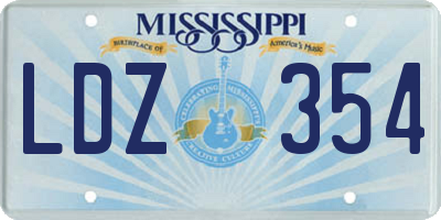MS license plate LDZ354
