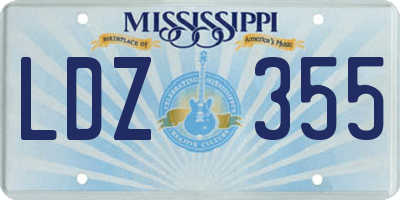 MS license plate LDZ355