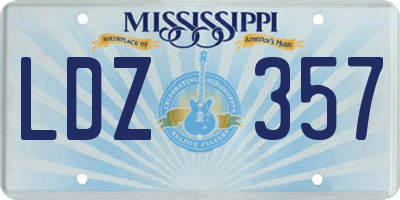 MS license plate LDZ357