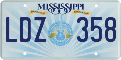 MS license plate LDZ358