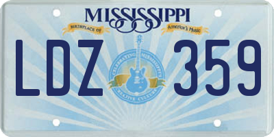 MS license plate LDZ359