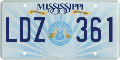 MS license plate LDZ361