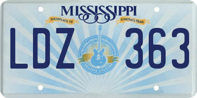 MS license plate LDZ363