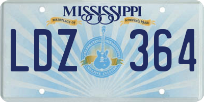 MS license plate LDZ364