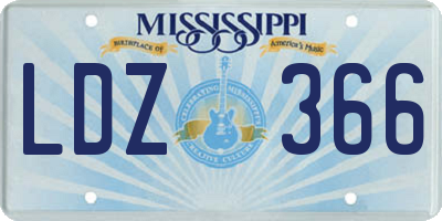MS license plate LDZ366