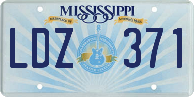 MS license plate LDZ371