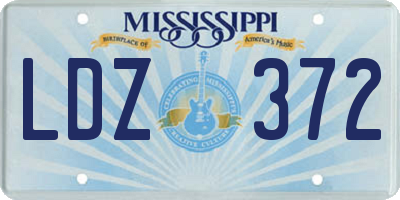 MS license plate LDZ372