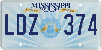 MS license plate LDZ374