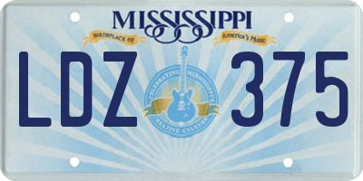 MS license plate LDZ375