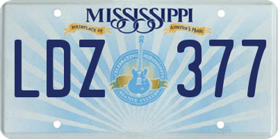 MS license plate LDZ377