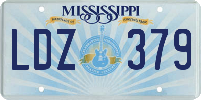 MS license plate LDZ379