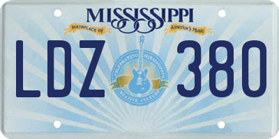 MS license plate LDZ380
