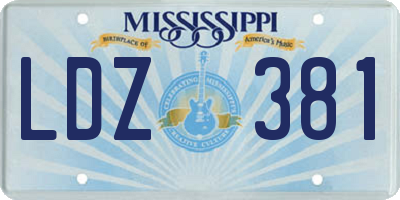 MS license plate LDZ381