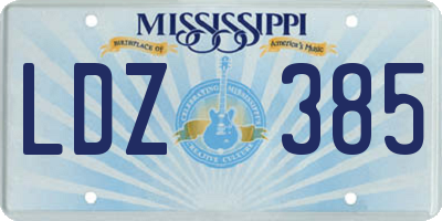 MS license plate LDZ385