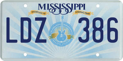 MS license plate LDZ386