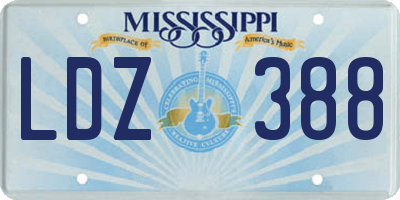 MS license plate LDZ388