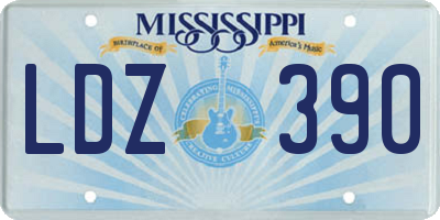 MS license plate LDZ390