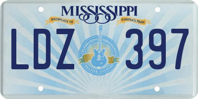 MS license plate LDZ397